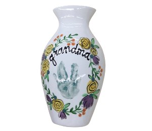 Fish Creek Floral Handprint Vase