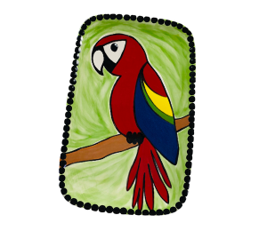 Fish Creek Scarlet Macaw Plate